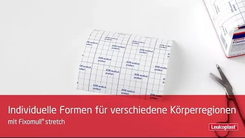 Video tuotteesta Leukoplast® Fixomull® stretch 10 m x 5 cm, 1 kpl