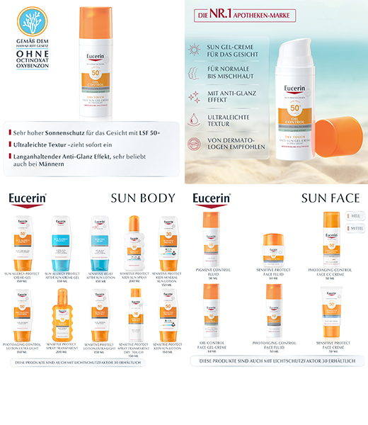 EUCERIN Sun Gel-Cream Oil Contr.Anti-Gl.Eff.LSF50+, 50 ml