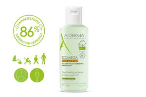 A-DERMA EXOMEGA CONTROL Puhdistusgeeli 2in1, 200 ml