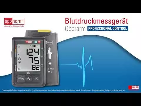 Video tuotteesta aponorm® Professional Control olkavarren verenpainemittari, 1 kpl