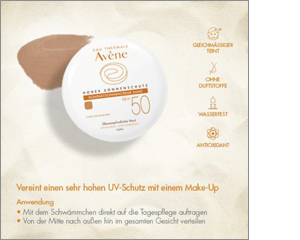 AVENE Kompakti aurinkovoide SPF 50 hiekkaa, 10 g
