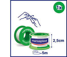 HANSAPLAST Herkkä kiinnityskipsi 2,5 cm x 5 m, 1 kpl