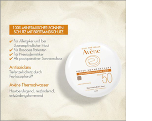 AVENE Kompakti aurinkovoide SPF 50 kultaa, 10 g