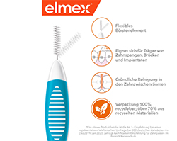 ELMEX Hammasväliharjat ISO koko 3 0,6 mm sininen, 8 kpl