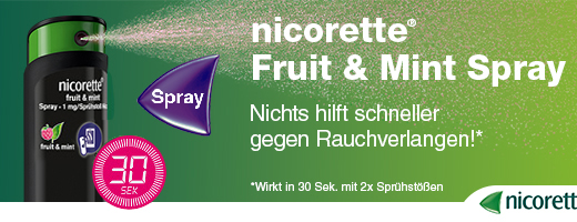 NICORETTE Hedelmät & Minttusumute 1 mg/suihke NFC, 1 kpl