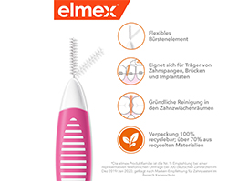ELMEX Hammasväliharjat ISO koko 0 0,4 mm vaaleanpunainen, 8 kpl