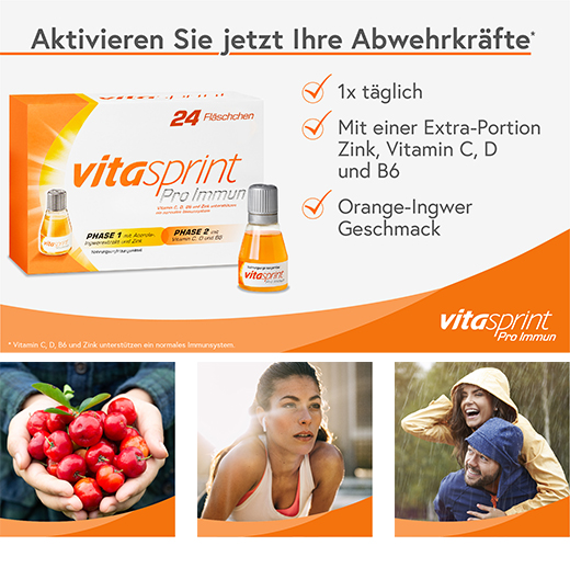 VITASPRINT Pro Immune juomapullo, 24 kpl