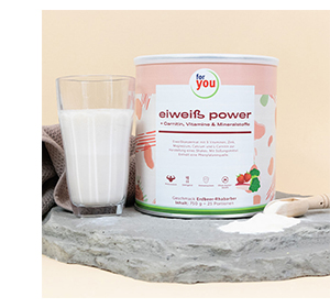 FOR YOU proteiinipower mansikkajauhe, 750 g