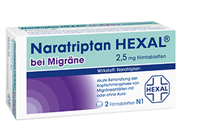 NARATRIPTAN HEXAL migreeniin 2,5 mg kalvopäällysteiset tabletit, 2 kpl