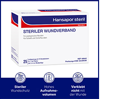HANSAPOR steriili haavasidos 6x7 cm, 25 kpl