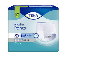 TENA PANTS plus XS 50-70 cm ConfioFit-kertakäyttöhousut, 14 kpl