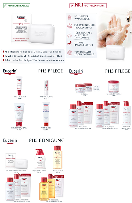 EUCERIN pH5 saippuaton pesuaine, herkälle iholle, 100 g