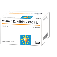 VITAMIN D3 KÖHLER 2 000 I.U. kapselia, 120 kpl