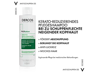 VICHY DERCOS Hilseilyä ja psoriaasia ehkäisevä shampoo, 200 ml