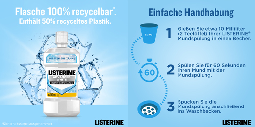 LISTERINE Advanced valkoinen Mundspülung, 600 ml