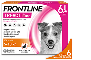 FRONTLINE Tri-Act tippaliuos koirille 5-10 kg, 6 kpl