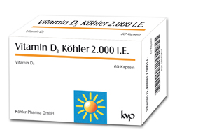 VITAMIN D3 KÖHLER 2 000 I.U. kapselia, 60 kpl