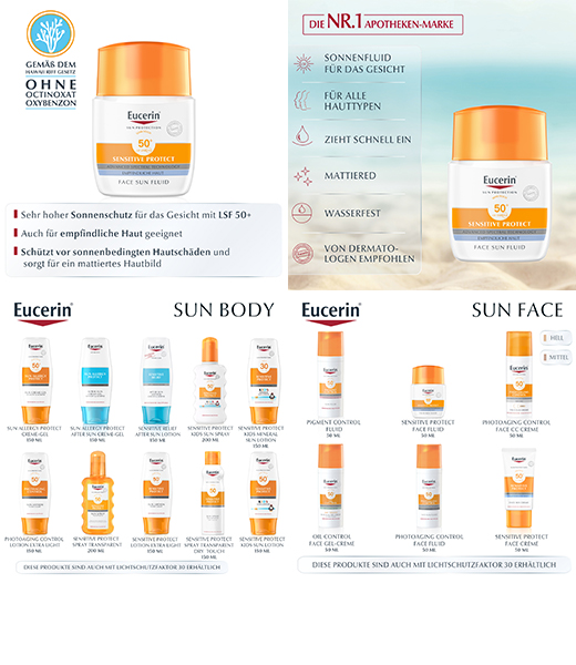 EUCERIN Sun Fluid mattapintainen LSF 50+, 50 ml, 50 ml