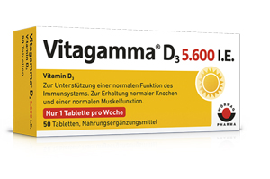 VITAGAMMA D3 5 600 I.U. D3-vitamiinia NEM Tabletteja, 50 kpl