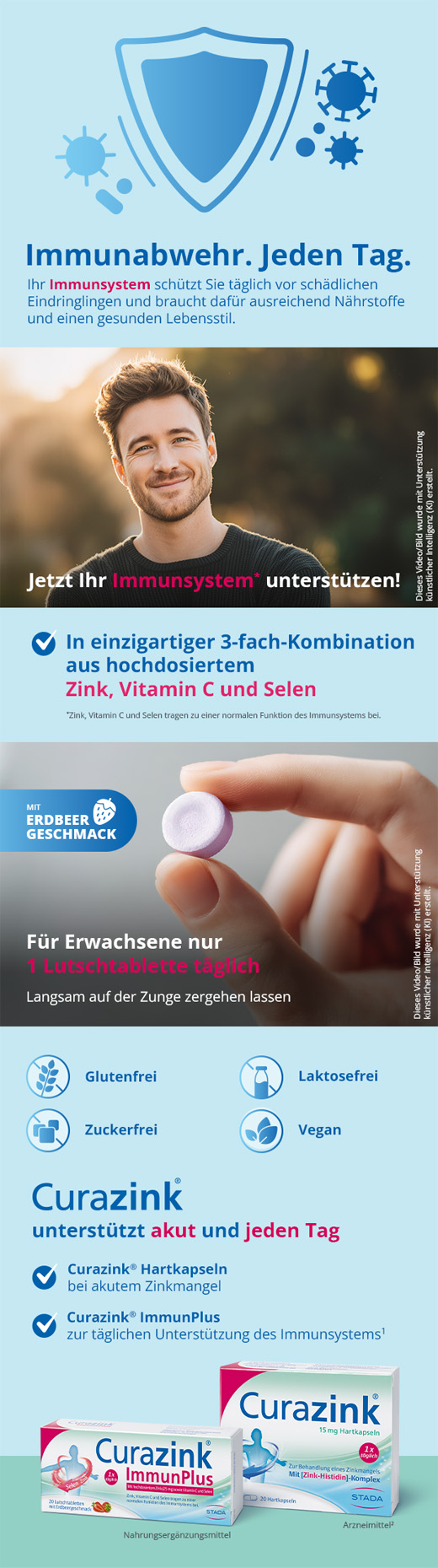 CURAZINK ImmunPlus-pastillit, 20 kpl