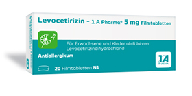 LEVOCETIRIZIN-1A Pharma 5 mg kalvopäällysteisiä tabletteja, 100 kapselia