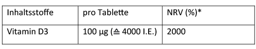 DEKRISTOLVIT D3 4000 I.U. tablettia, 30 kpl