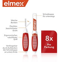 ELMEX Hammasväliharjat ISO koko 2 0,5 mm punainen, 8 kpl