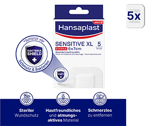 HANSAPLAST Herkkä haavasidos steriili 6x7 cm, 5 kpl