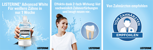 LISTERINE Advanced valkoinen Mundspülung, 600 ml