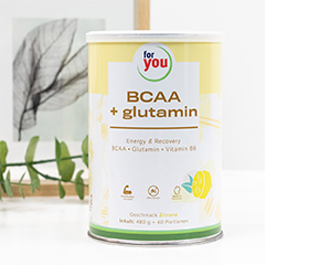 FOR YOU BCAA+glutamiini Energy & Recovery Lemon, 480 g