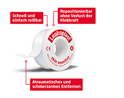 LEUKOPLAST Skin Sensitive 1,25 cmx2,6 w.protection, 1 kpl