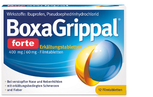 BOXAGRIPPAL forte Cold Tab. 400 mg/60 mg FTA, 12 kpl