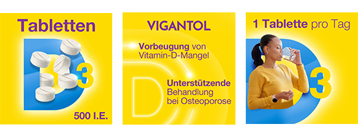 VIGANTOL 500 I.U. D3-vitamiinitabletit, 100 kpl