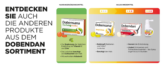 DOBENSANA Yrttihunaja Pour Vit.C & Sinkkipastilli, 16 kpl