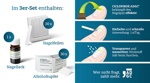 CICLOPIROX ADGC 80 mg/g vaikuttavaa ainetta kynsilakkaa, 3,3 ml