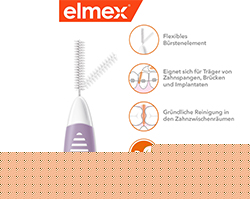 ELMEX Hammasväliharjat ISO koko 6 1,1 mm violetti, 8 kpl