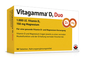 VITAGAMMA D3 Duo 1.000 I.E Vit.D3 150mg Magnes.NEM, 100 kpl
