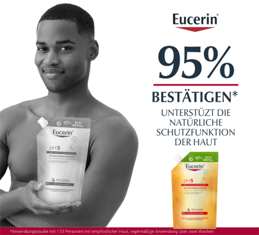 EUCERIN pH5 Shower Oil Sensitive Skin -suihkuöljyn täydennyslataus, 400 ml