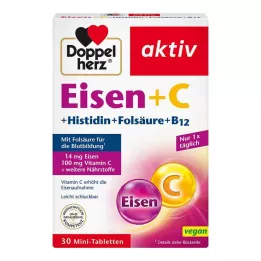 DOPPELHERZ Rauta+Vit.C+L-Histidiini tabletit, 30 kpl