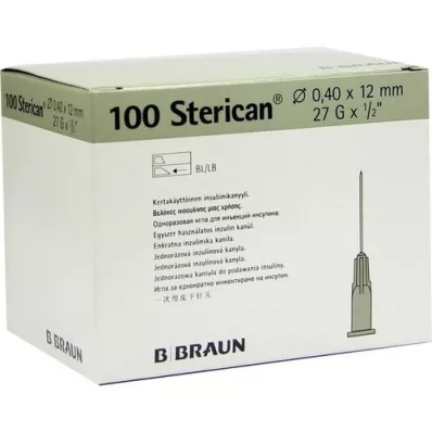 STERICAN Ins.insert.can.27 Gx1/2 0.4x12 mm, 100 kpl