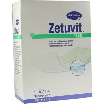 ZETUVIT Plus extra vahva imukykyinen kompressi, steriili 10x10 cm, 10 kpl