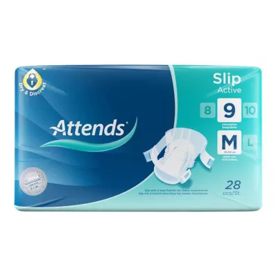 ATTENDS Slip Active 9 M, 28 kpl