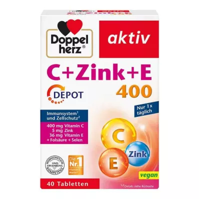 DOPPELHERZ C+Sinkki+E depottabletit, 40 kpl DOPPELHERZ C+Sinkki+E depottabletit, 40 kpl