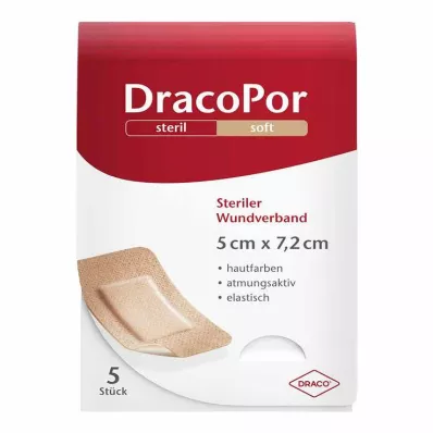 DRACOPOR Haavasidos 5x7,2 cm steriili ihonvärinen, 5 kpl DRACOPOR Haavasidos 5x7,2 cm steriili ihonvärinen, 5 kpl