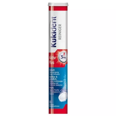 KUKIDENT Cleaner Express Active Plus Tabs, 33 kpl