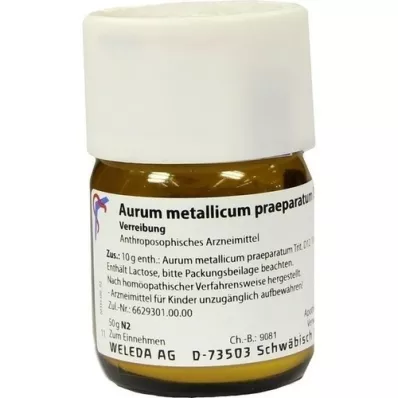 AURUM METALLICUM PRAEPARATUM D 12 Trituraatio, 50 g