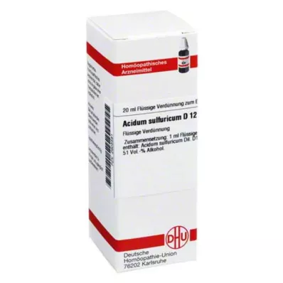 ACIDUM SULFURICUM D 12 Laimennus, 20 ml