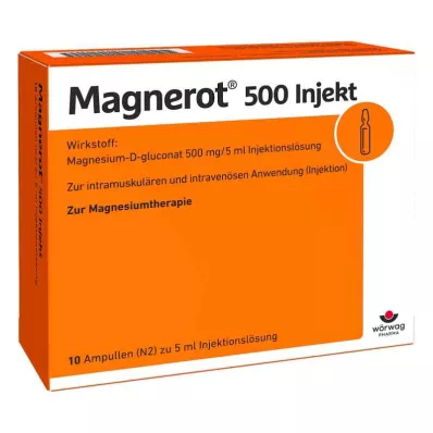 MAGNEROT 500 injektioampullia, 10X5 ml