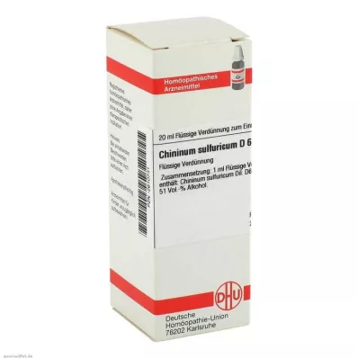 CHININUM SULFURICUM D 6 Laimennus, 20 ml CHININUM SULFURICUM D 6 Laimennus, 20 ml