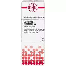 COLLINSONIA CANADENSIS D 3 Laimennus, 20 ml